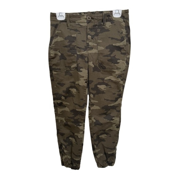Banana Republic Camo Cargo Joggers Size 0 Short Military Style - Picture 1 of 5